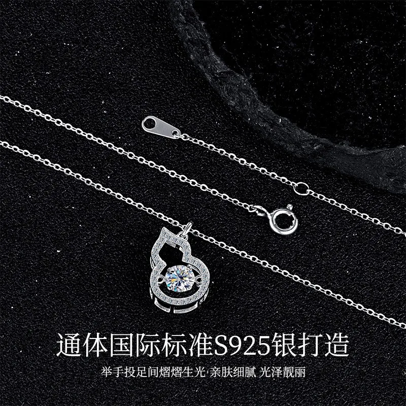 ZFSILVER الاتجاه الموضة الطازجة 925 الفضة اللون D الأبيض مويسانيتي 0.5ct القرع قلادة ل سحر النساء مجوهرات الحفلات هدية MS-506B