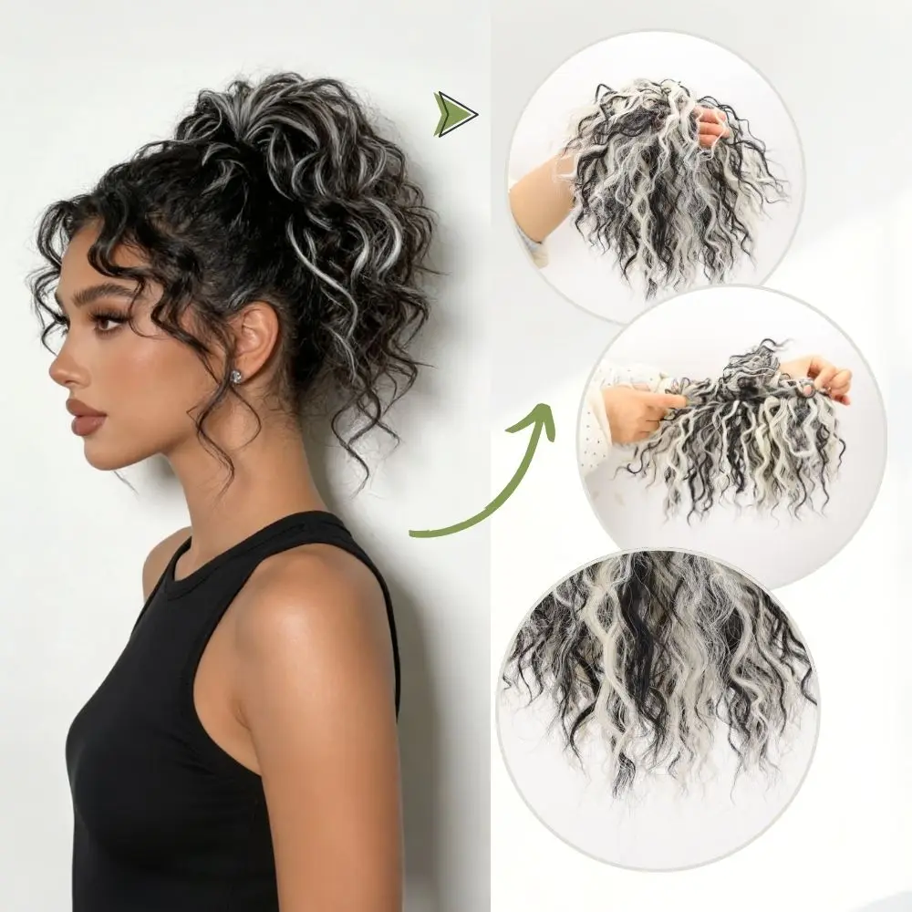 Loose wig, messy bun wig, volumizing wig, air wig, hair volume increasing synthetic wig for daily wear, hair volume enhancement