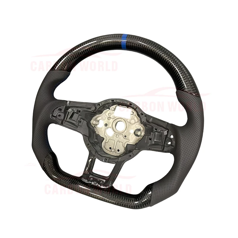 Customized carbon fiber sports leather steering wheel for Volkswagen Golf POLO GTI MK4 5 6 GTD upgrade MK7 steering wheel