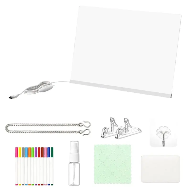 【hot-a69z-】led-drawing-board-for-kids-flicker-free-led-note-board-10-light-effects-4-light-intensities-drawing-tablet