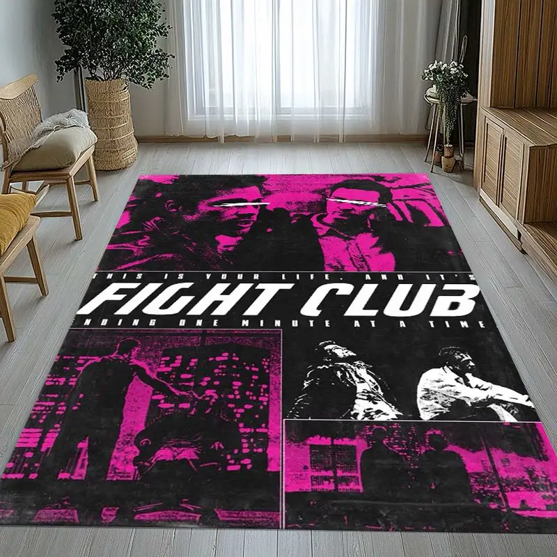 Vintage Fight Club Movie Large Area Rug,Soft Non-Slip Carpet Mat for Living Room Bedroom Playroom,Sofa Floor Rug,Home Decor Gift