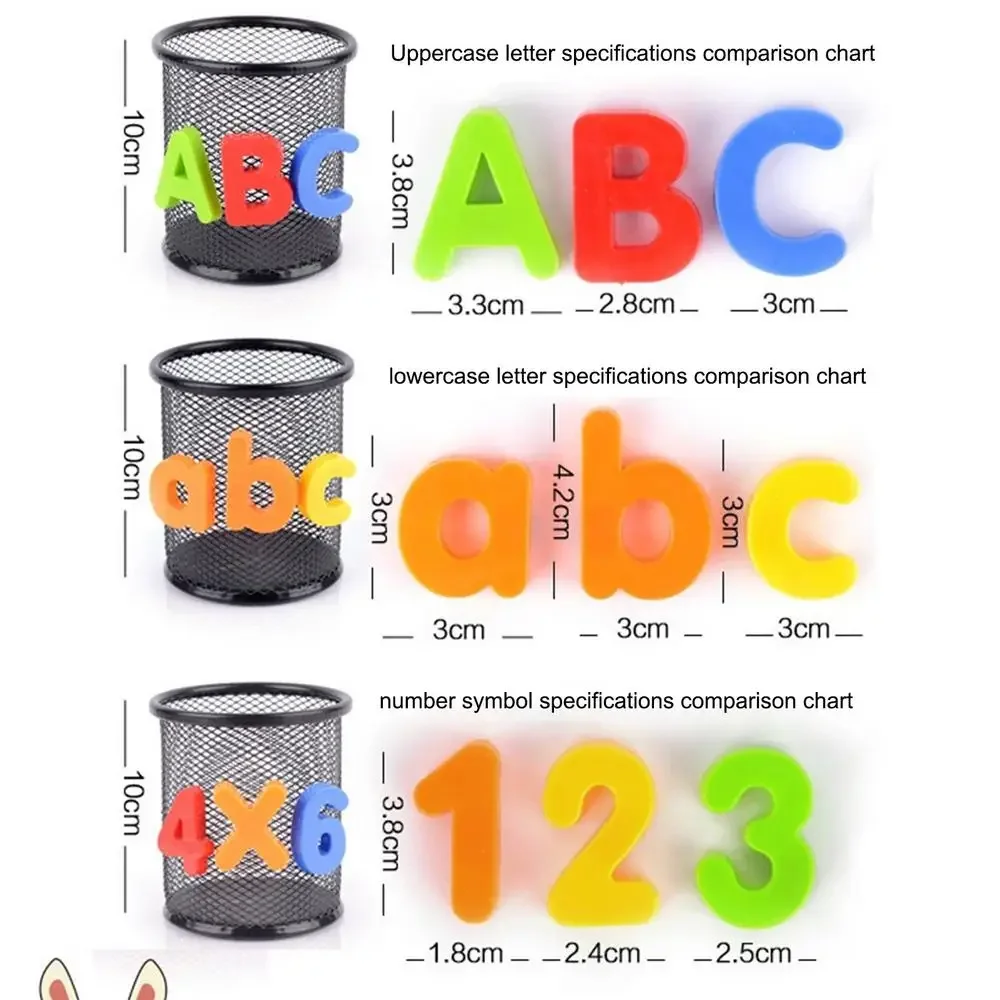พลาสติกแม่เหล็กตัวอักษรตู้เย็นตัวอักษรตู้เย็นของเล่นที่มีสีสันสะกดนับการศึกษาการเรียนรู้เกมของเล่นก่อนวัยเรียนสําหรับเด็ก