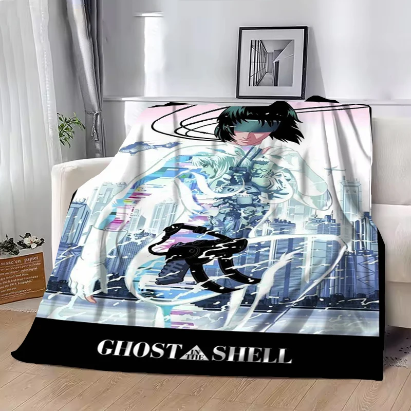 اليابان أنيمي شبح في قذيفة بطانية منقوشة البطانيات ل أريكة الزخرفية الفاخرة مصمم الفراش مكتب التخييم رمي داوني
