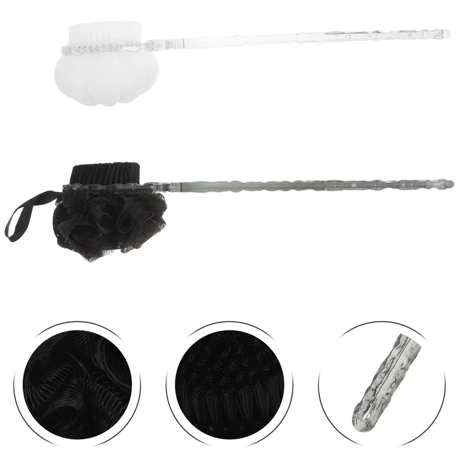 

Набор из 2-х двусторонних мочалок-щеток для душа и ванны, бело-черные, для глубокого очищения тела, для мужчин и женщин