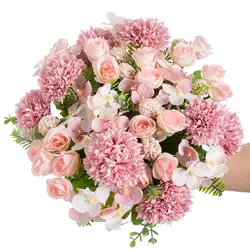 Artificial Flowers Rose chrysanthemum Silk For Wedding Home vase Festival Wreath garden party Diy gift Decoration Hot sales