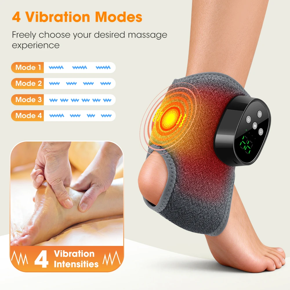 

Массажер для ног и голеностопных суставов с подогревом, 4 уровня нагрева, 4 режима вибрации, массажный пояс-бандаж для обеих ног, подушечки для расслабления мышц