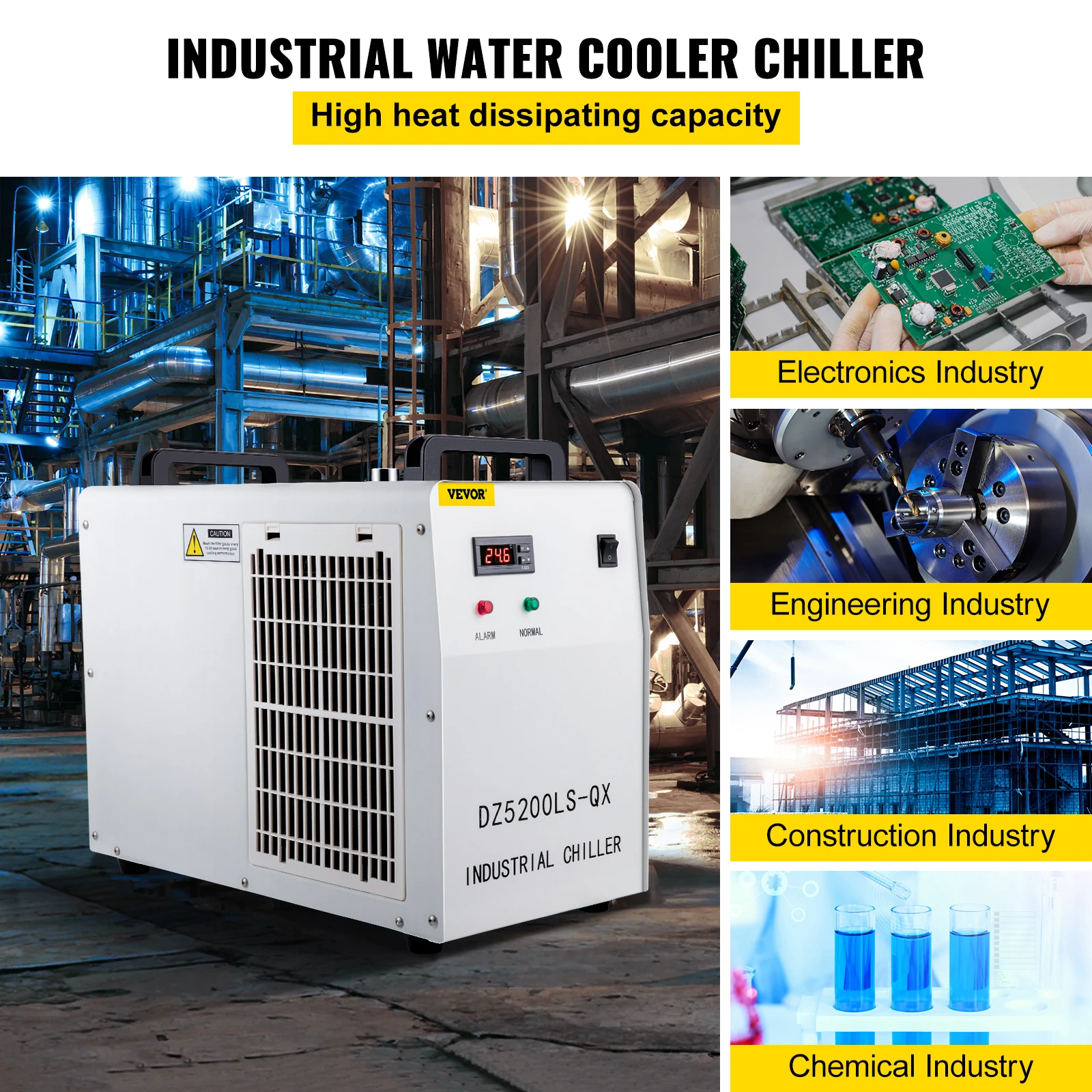 Vevor 7l Tank Water Chiller Thermolyse Industriële Water Chiller Waterkoeling Chiller Voor 130 150W Co2 Glazen Laser Buis Koeler