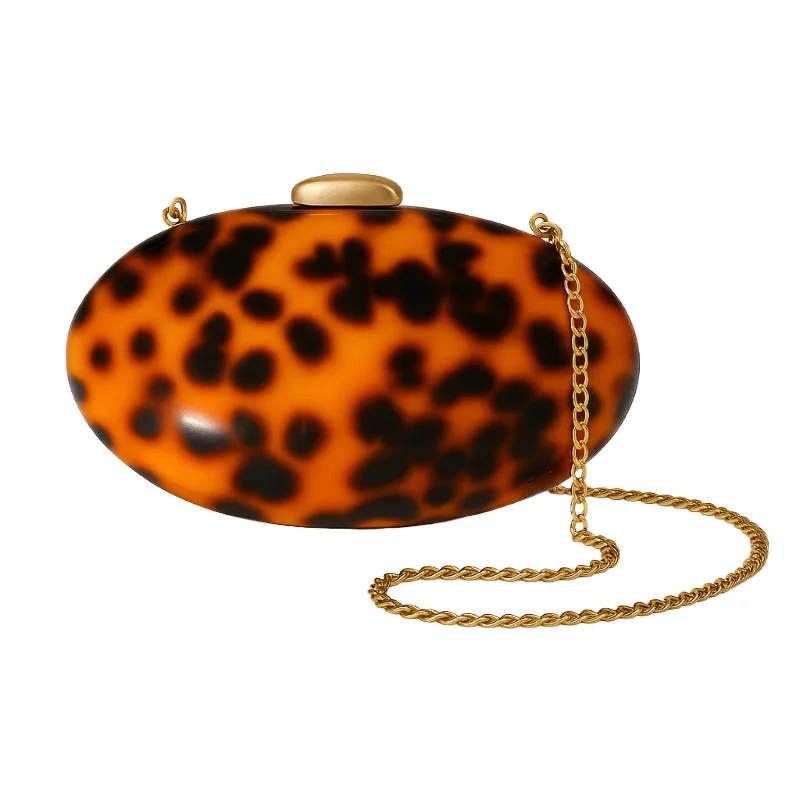 

Leopard Print Shoulder Bag Party Acrylic Evening Wedding Crossbody Handbag Clutch Luxury 2025 Women's Wallet Bride New Handbags