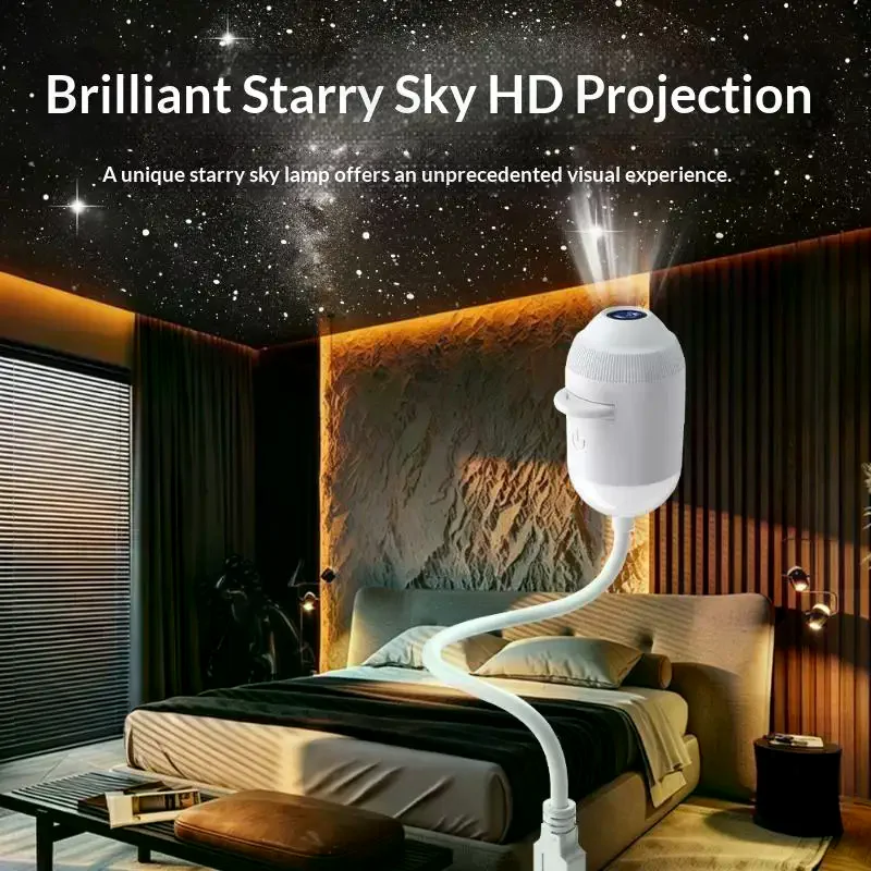 USB Car Interior Roof Star Galaxy Projection Ambient Lighting 360° Adjustable Starry Sky Ambient Projector Light Touch Control