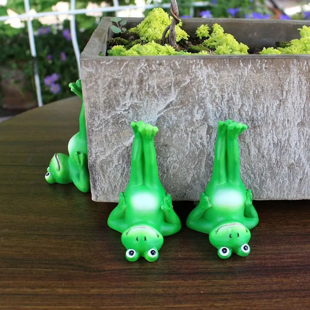 

3Pcs Resin Handstand Frog Planter Pot Feet Cute Miniature Frog Figurines Planter Decorative Frog Plant Pot Stand Garden Decor