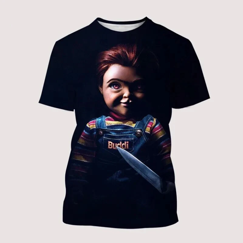 Summer Chucky Horror 3D Printed T-Shirts Men Women Fashion Streetwear Oversized Short Sleeve T Shirt Kids Tees Tops Man Clothing