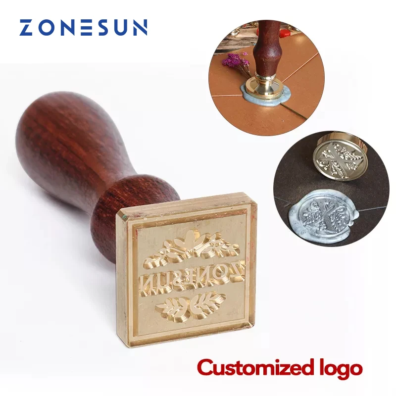 ZONESUN Custom Wax Seal Stamp With Wood Handle For Gift Packing Letter Envelopes Parcels DIY Wedding Invitations