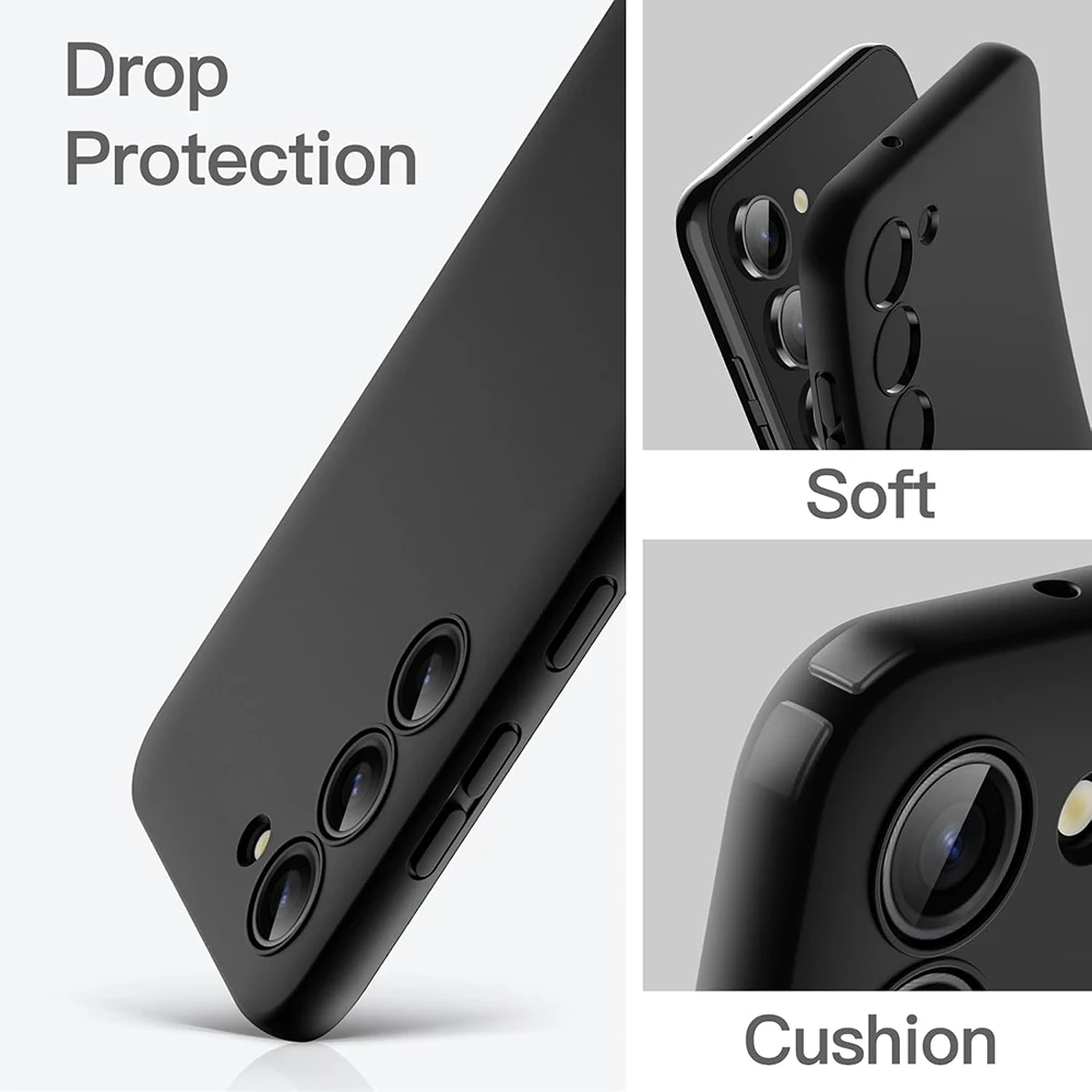 Für Samsung Galaxy A14 A04S A24 A34 A54 A05 A15 A25 A35 A55 A16 A26 A36 A56 A17 A07 A37 A57 Schwarze Hülle Stoßfeste Silikonhülle