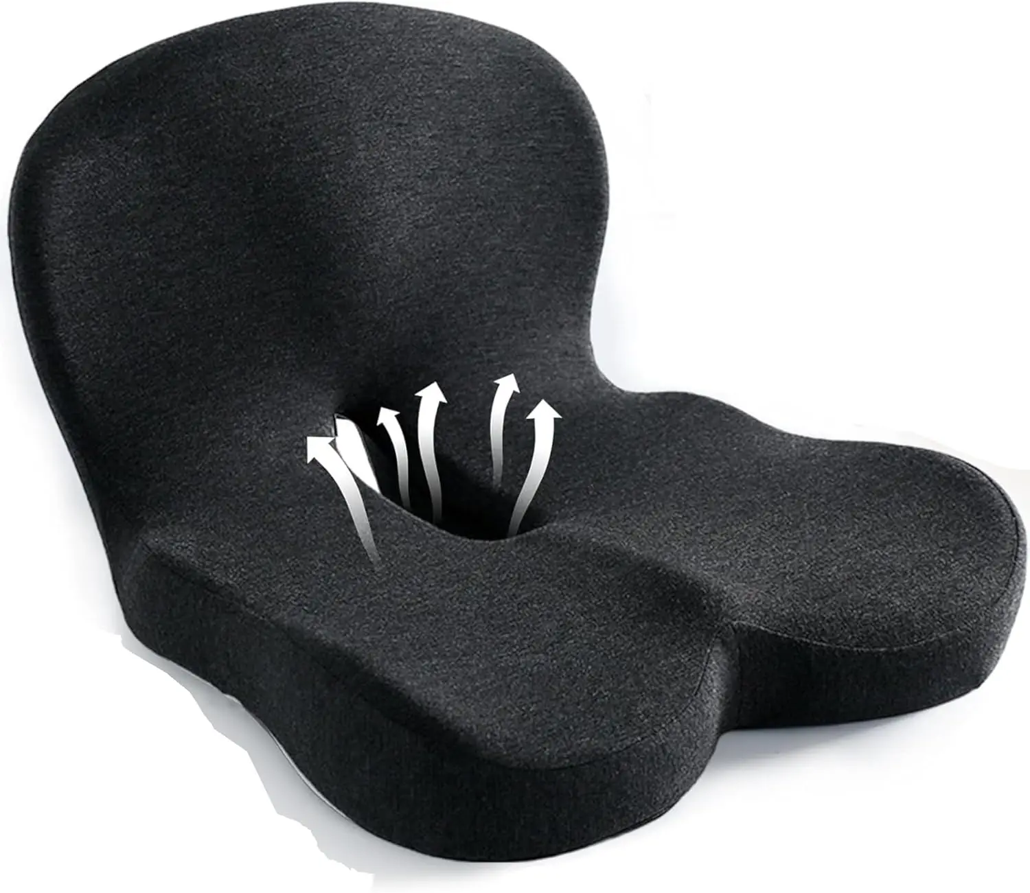 

Ergonomic Memory Foam Seat Cushion, Lumbar Support Non Slip for Office Chair Truck Driver Long Driving Back Pain Relief Black