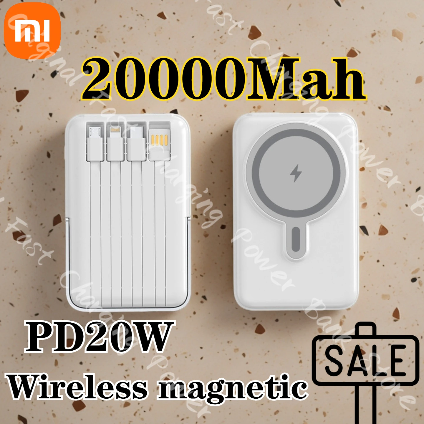 

Xiaomi 20000mAh Magnetic Wireless PD22.5W Power Bank with Phone Holder Portable Charger Fast Charging Battery for IPhone Samsung