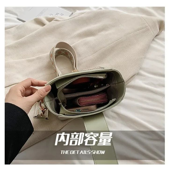 Лето 2023, новая сумка-мессенджер, модная и популярная соломенная сумка, тканая сумка-ведро в иностранном стиле в стиле ретро, сумка на плечо