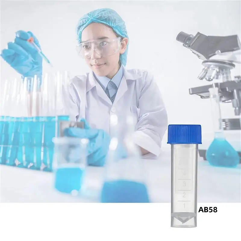

1000Pcs 5Ml Plastic Graduated Vial Storage Container Test Tubes With Screw Caps