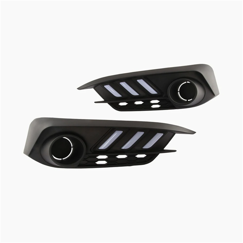 

July King LED Light Guide Daytime Running Lights Case for Honda Civic 10th 2016-2019, LED DRL With Yellow Turn Signals Light