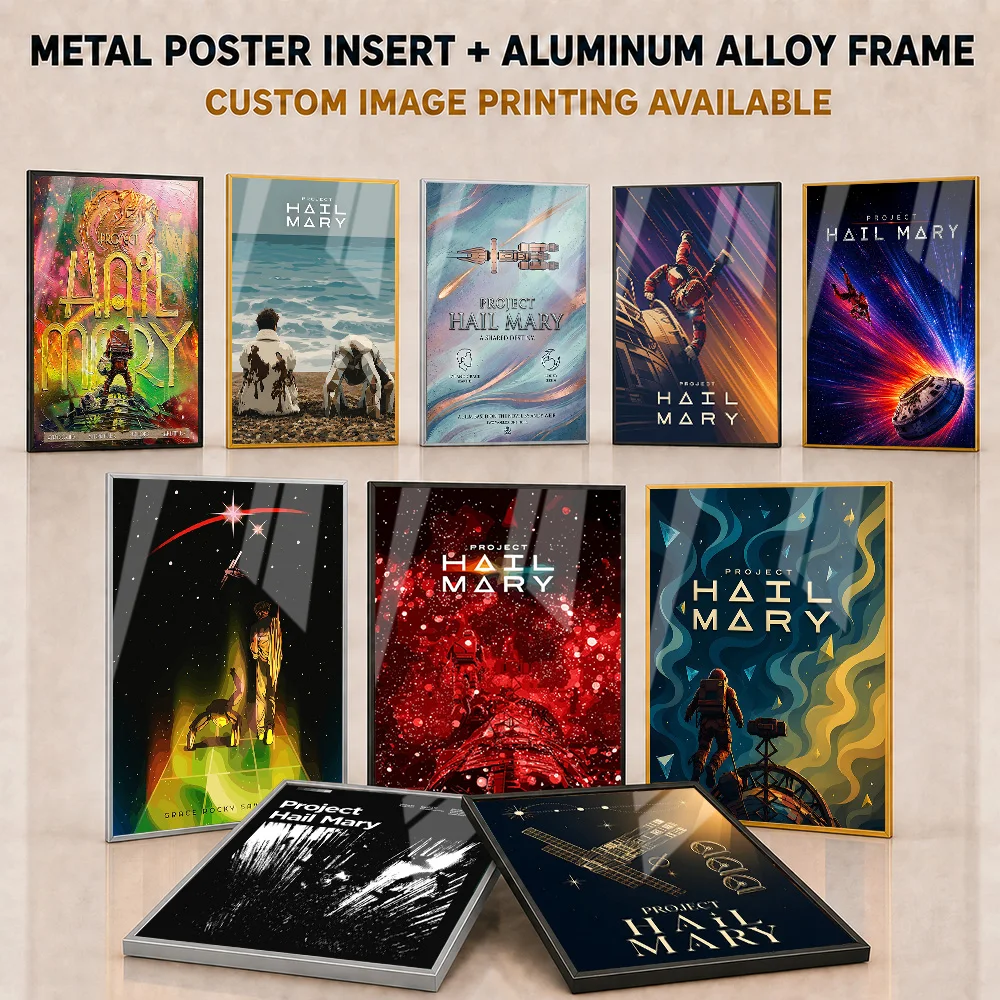 Project Hail Mary Framed Metal Poster Personalized Cosmic Mission Illustration Wall Art For Study Or Office Astronomy Fan Gift