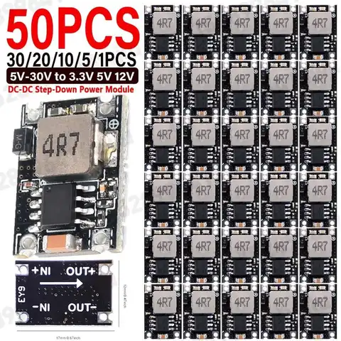 DC-DC Buck Converter Step Down Adjustable Voltage Regulator Module 5V-30V To 3.3V 5V 9V 12V 3A For Car Motorcycle Battery