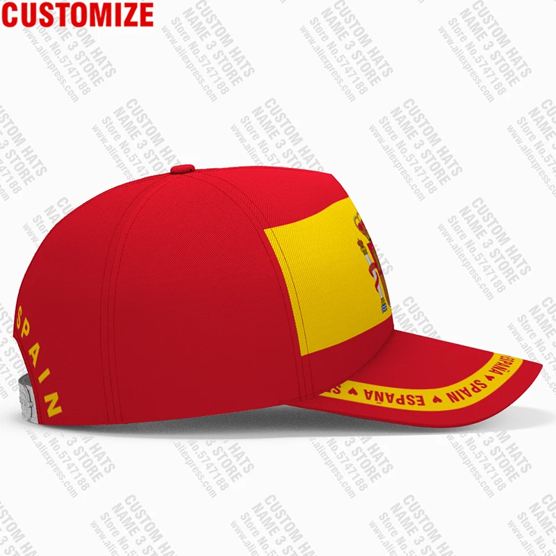 Spain youth free custom made name number esp boy hat nation flag es spanish country college print photo text baseball cap