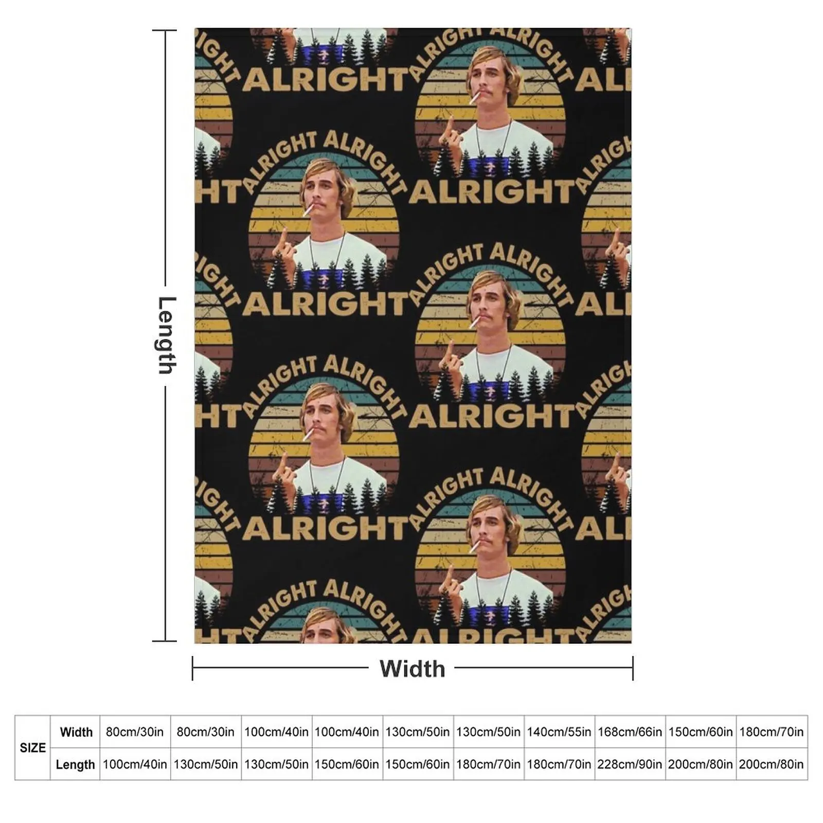 Dazed and confused retro vintage alright Throw Blanket cosplay anime Summer Stuffeds Sofa Throw Blankets