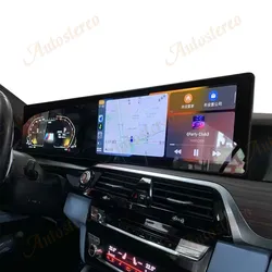 25 Inch Dual Screen Odometer Carplay Android 14 For BMW 5 Series M5 F10 F11 F18 CIC NBT Car Multimedia Player Car GPS Navigation