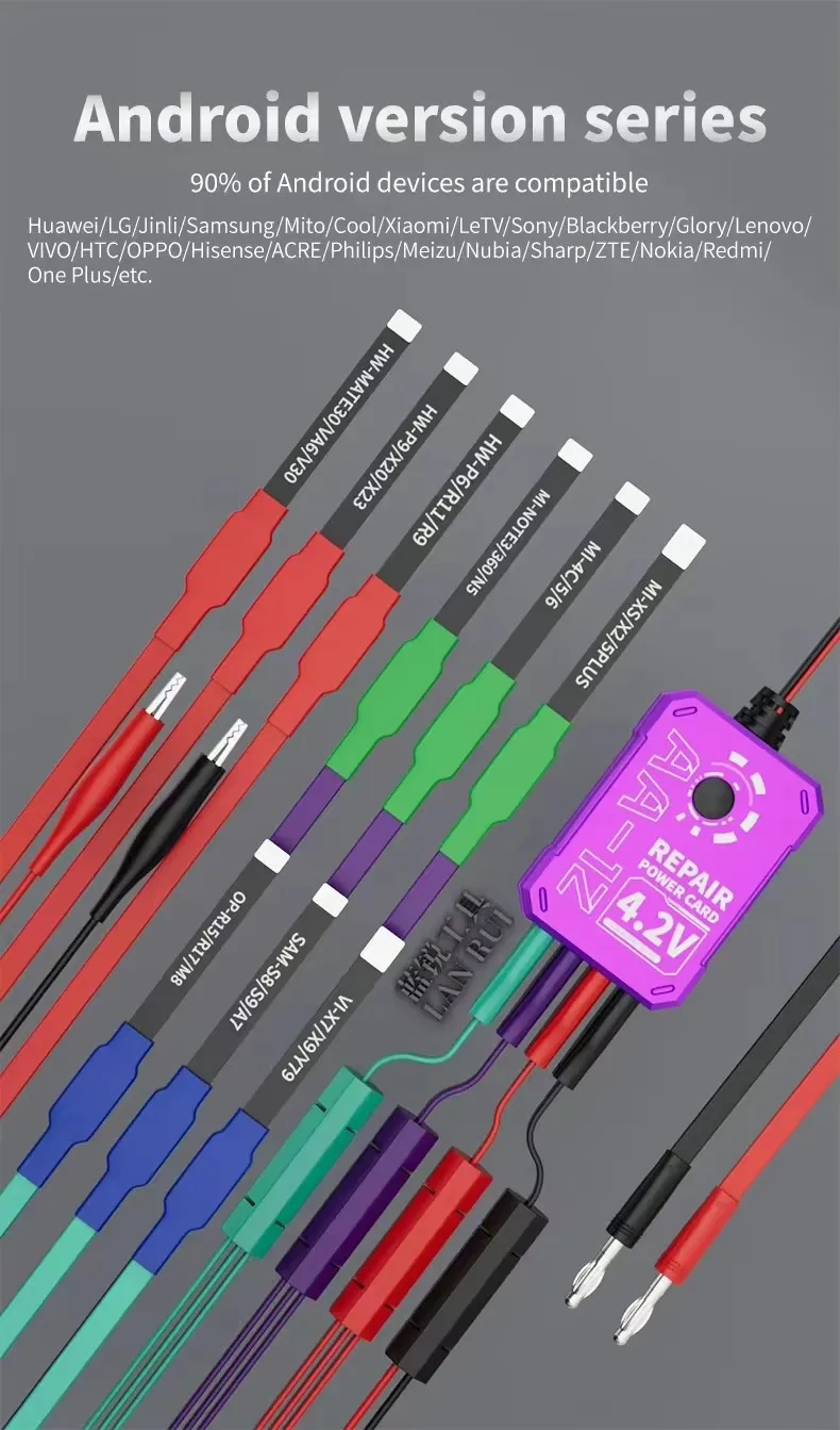 Lanrui AA-12 Power Supply Startup Cable for iPhone 8-17 PM Series Android 400+ Models Connector Clip FPC Flexible Board Repair