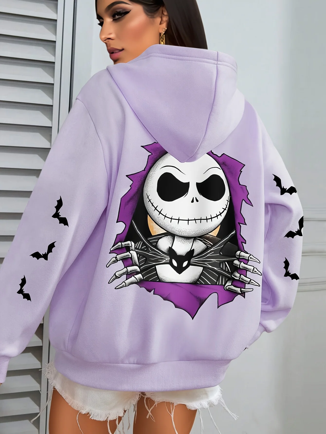 سترة ديزني إكس جوست آند فيري جاك سكيلينجتون بغطاء للرأس لخريف وشتاء 2025، تصميم جديد لرعب الهالوين، يوميًا في الشارع