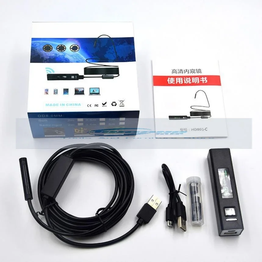 

8MM telefocal strip wifi endoscope 720P high definition industrial duct air conditioner automobile detection endoscope IP67