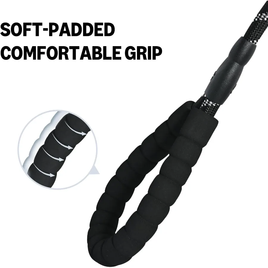 مقود كلب مستدير عالي التحمل، حبل متين للكلاب الصغيرة والمتوسطة والكبيرة، تصميم خفيف الوزن للتدريب على المشي والعمل في الهواء الطلق