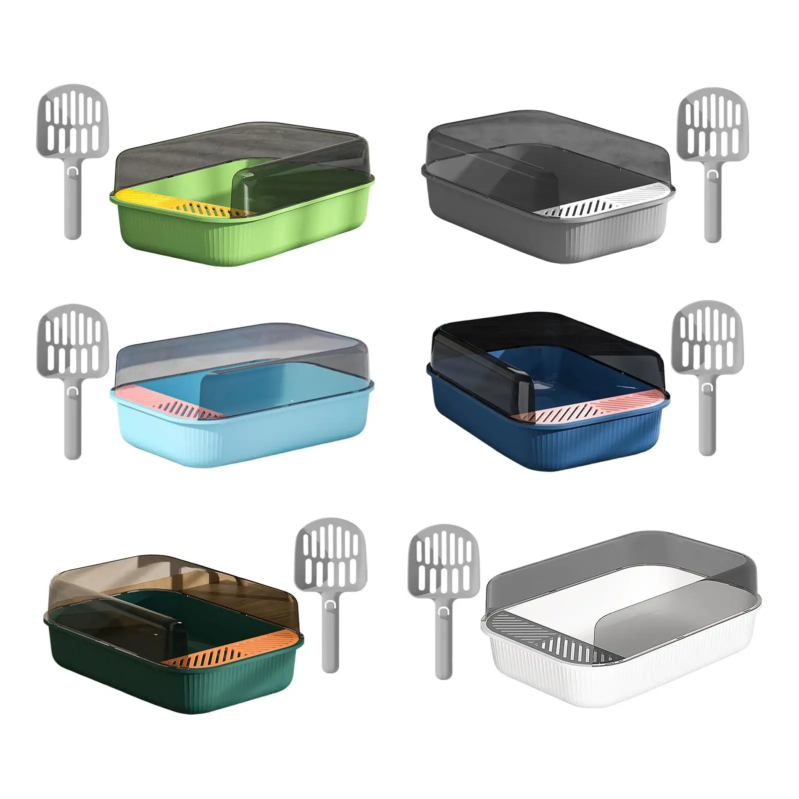 Litter Box Toilet Pan Container Easy to Clean Bedpan Pet Litter Tray for Small Animals Doggy Rabbit