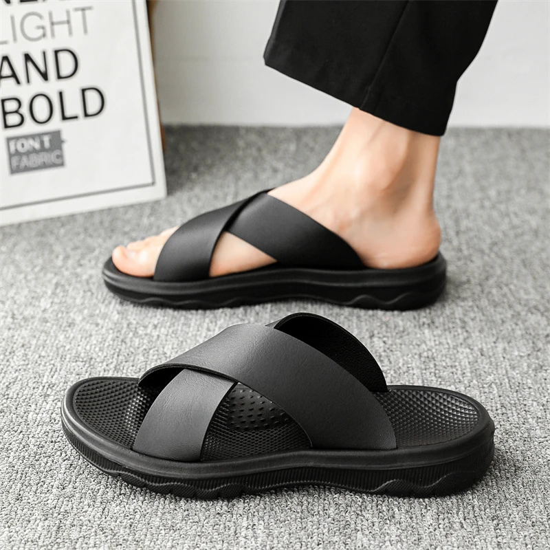 Modische Herren-Sommer-Clogs Rutschfeste Dicke Sohle Verschleißfest Leichtgewichtig Bequeme Slip-On Pantoffeln Strand-Freizeitsandalen – Detail 7