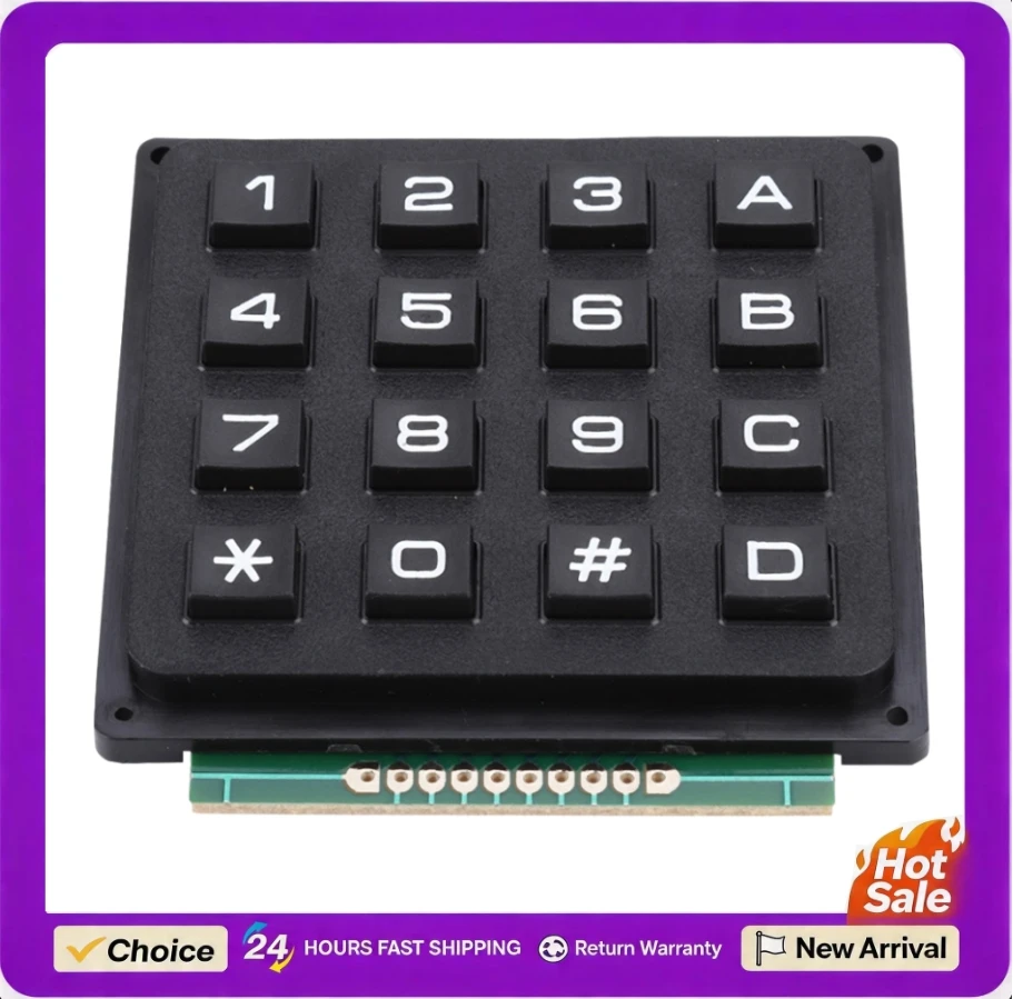 

16-кнопочный клавиатурный модуль 4x4 для микроконтроллеров MCU, кнопочный модуль с 16 клавишами