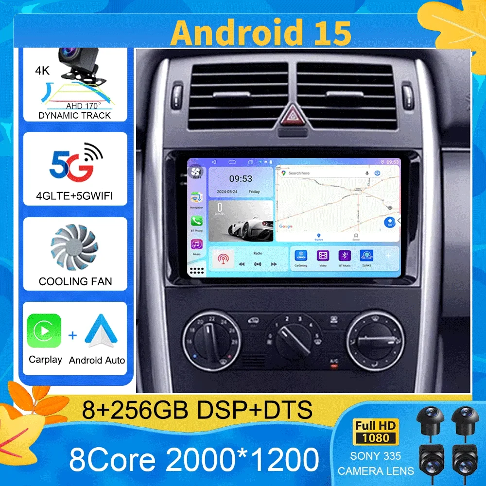 

Android 15 Car Radio For Mercedes-Benz B-Class T245 2005 - 2011 Multimedia Video Player Navigation stereo No 2din 2 din dvd