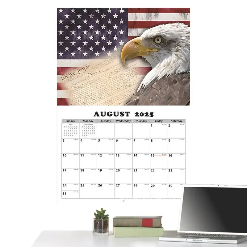 2025 Flag Eagle-Themed Calendar 2025 Flag Eagle-Themed Calendar Decor Clear Printing Vertical Wall Calendar For Living Room