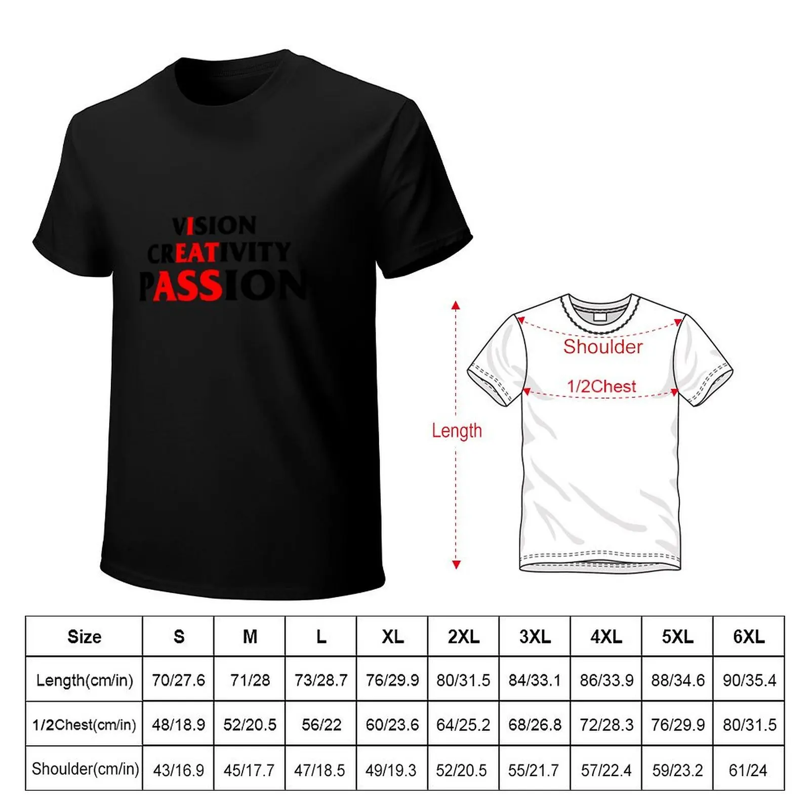 vIsion crEATivity pASSion T-Shirt Summer Holiday T-Shirt