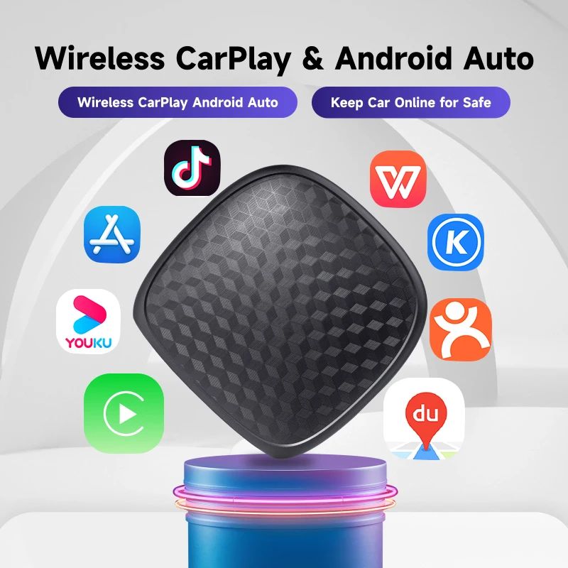 

FLIXIVI CarPlay Ai Box Android 13.0 Car Wireless CarPlay to Android Auto Qualcomm 8-Core Dual Bluetooth GPS SIM Card Wifi