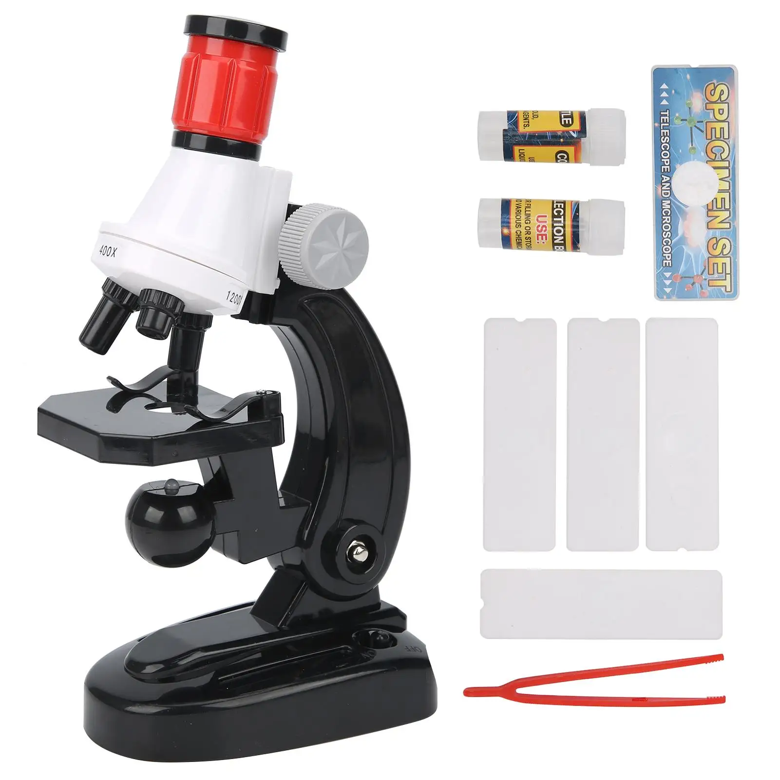 

High Definition Monocular Biological Microscope for 6+ Year Olds, Portable Educational Plastic Tool for Biology Students