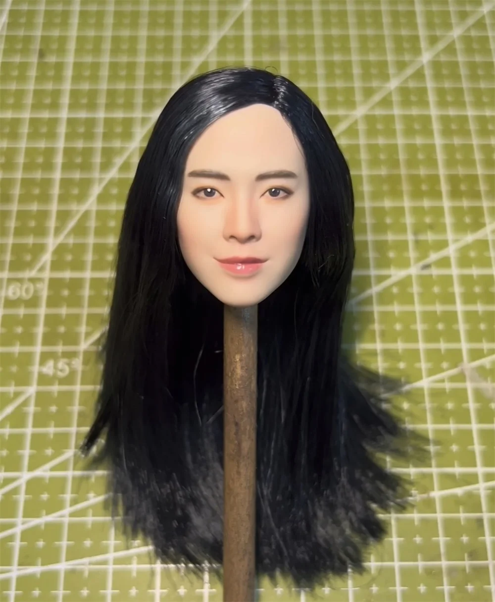 SUPER DUCK SDH029 1/6 Female Joey Wong Beauty Head Sculpture Carving Long Hair Model Fit 12'' TBL PH Suntan Action Figure Body