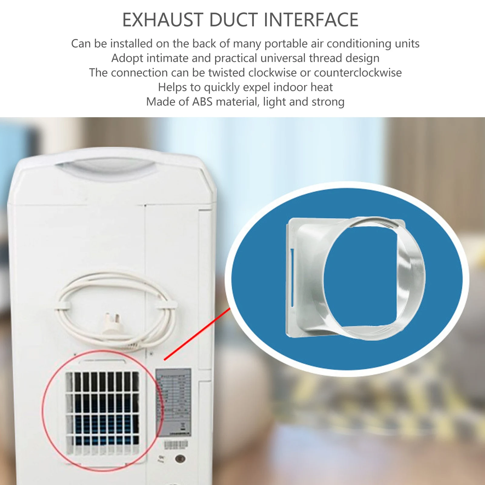 Air Conditioner Exhaust Hose Coupler Exhaust Duct Hose Connector 150mm  Thread Design Easy Installation for Office