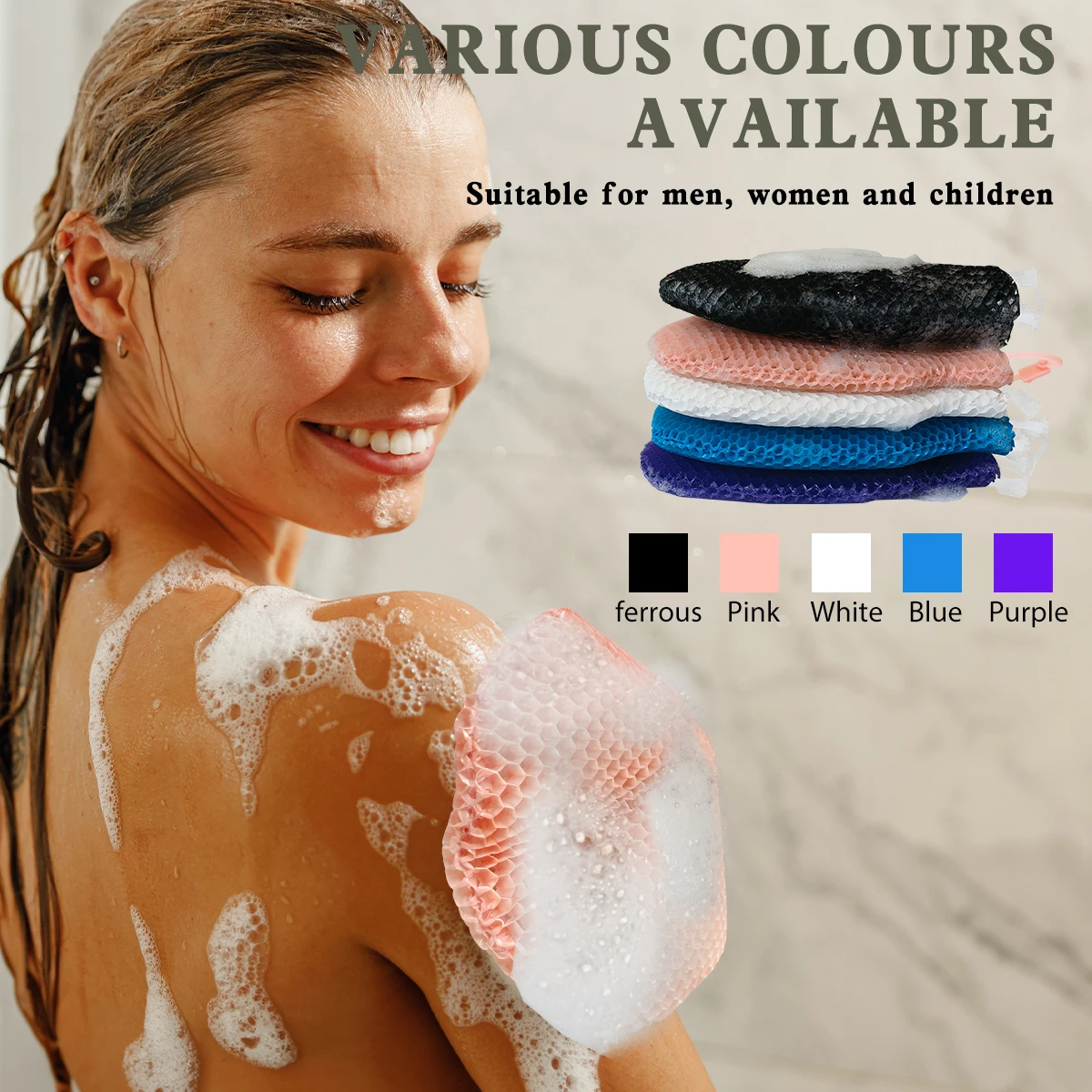 Guantes para fregar en forma de panal de material TPU: multicolor disponibles, exfoliación suave, seguros y duraderos para jóvenes y mayores.