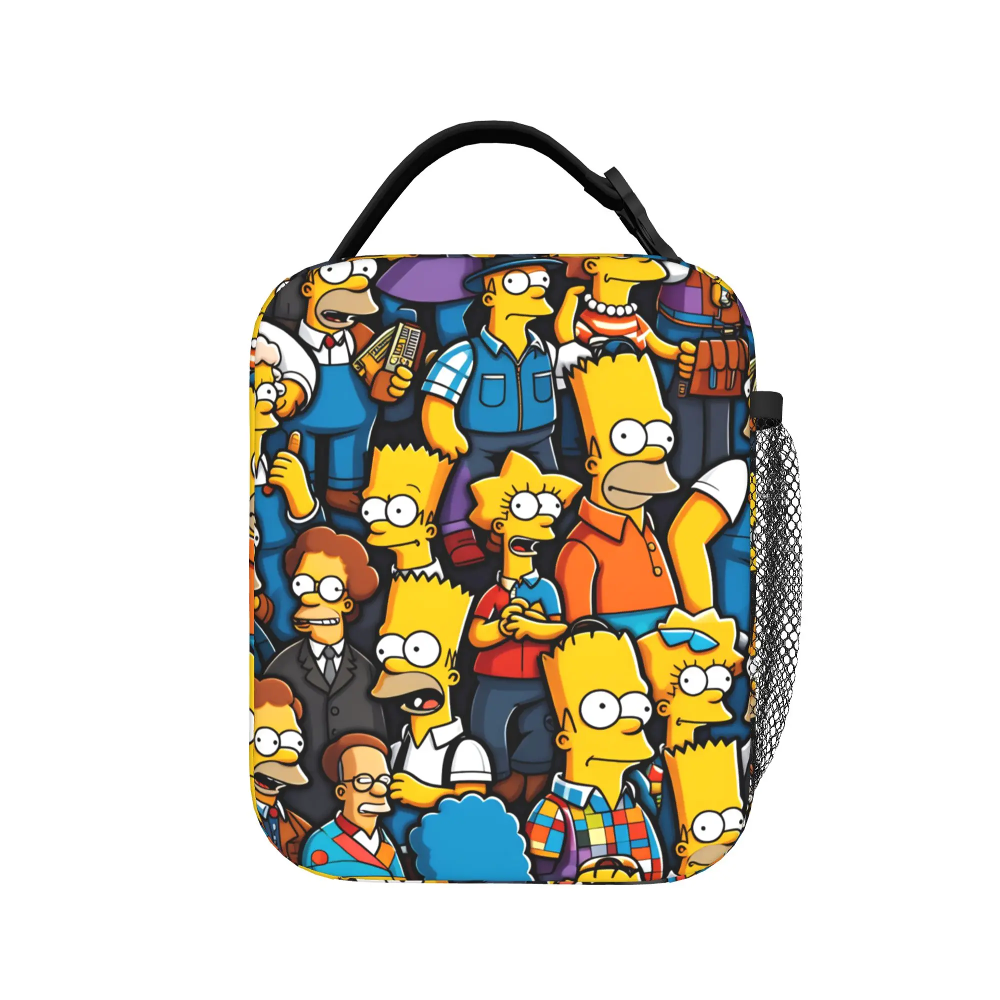 

Забавная сумка для обеда с персонажами мультфильма S-Simpsons Family для детей, сумка для обеда с принтом, сумка-холодильник для отдыха и офиса, сумка-холодильник на молнии, сумки для еды