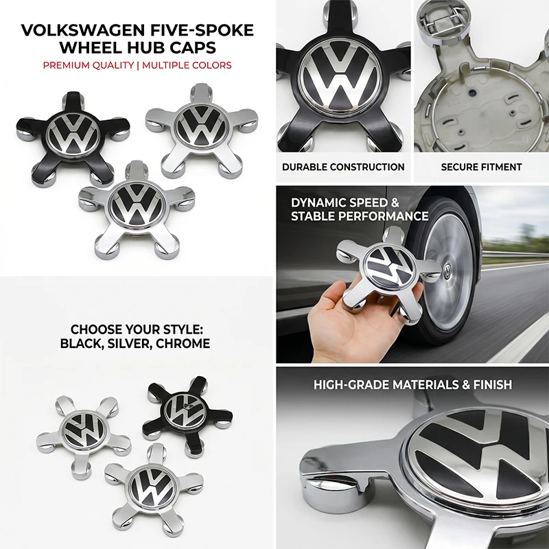 

4pcs 135mm Car Wheel Center Cap Hub Covers Badge For VW Golf Passat Tiguan Polo Jetta Beetle Scirocco 3D Premium Plus Value Pack