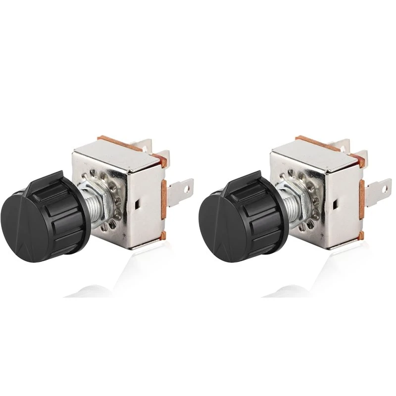 【Big deal】2X Universal 3 Speed AC Blower Switch With Plastic Knob, 12V, 25A, 4 Positions, IP65, Touch Control
