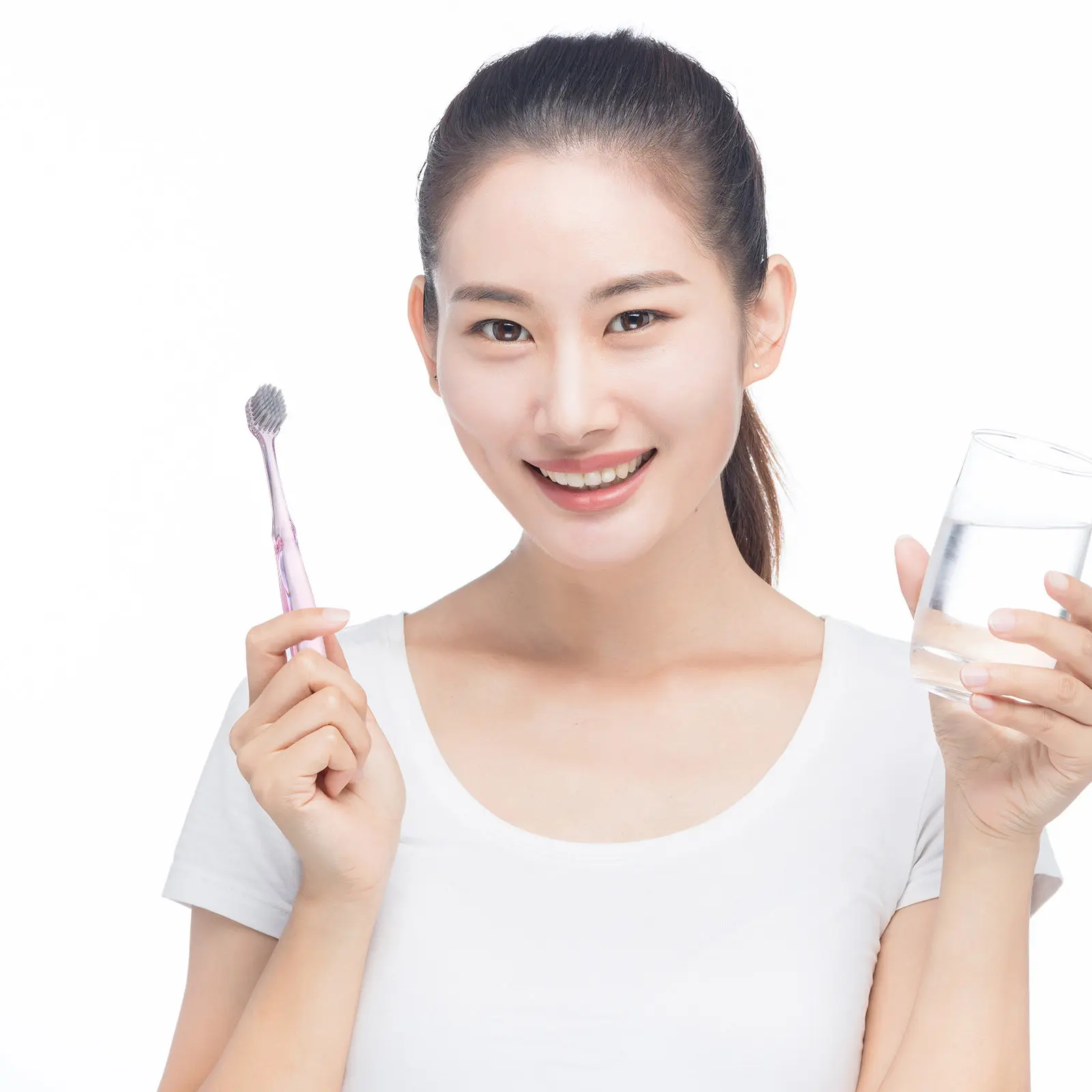 6Pcs Silver Ion Antibacterial Toothbrush Crystal Bristles Oral Care Deep Clean Teeth Cleaning Brush Travel Home Use