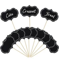 24 pçs em branco chalkboard cupcake topper comida buffet rótulo sinais sobremesa bolo topper palito festa de casamento decorações de natal