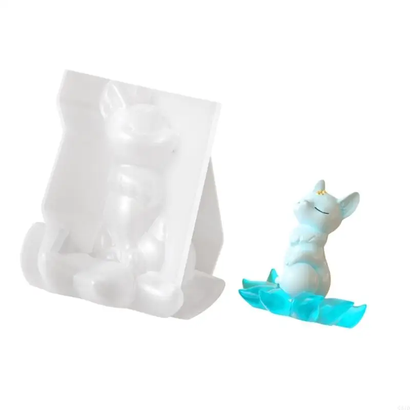 Practical Figurine Molds Foxes Shape Handmade Ornament Moulds Silicone Texture Suitable for Clay Wax and Resin Crafting