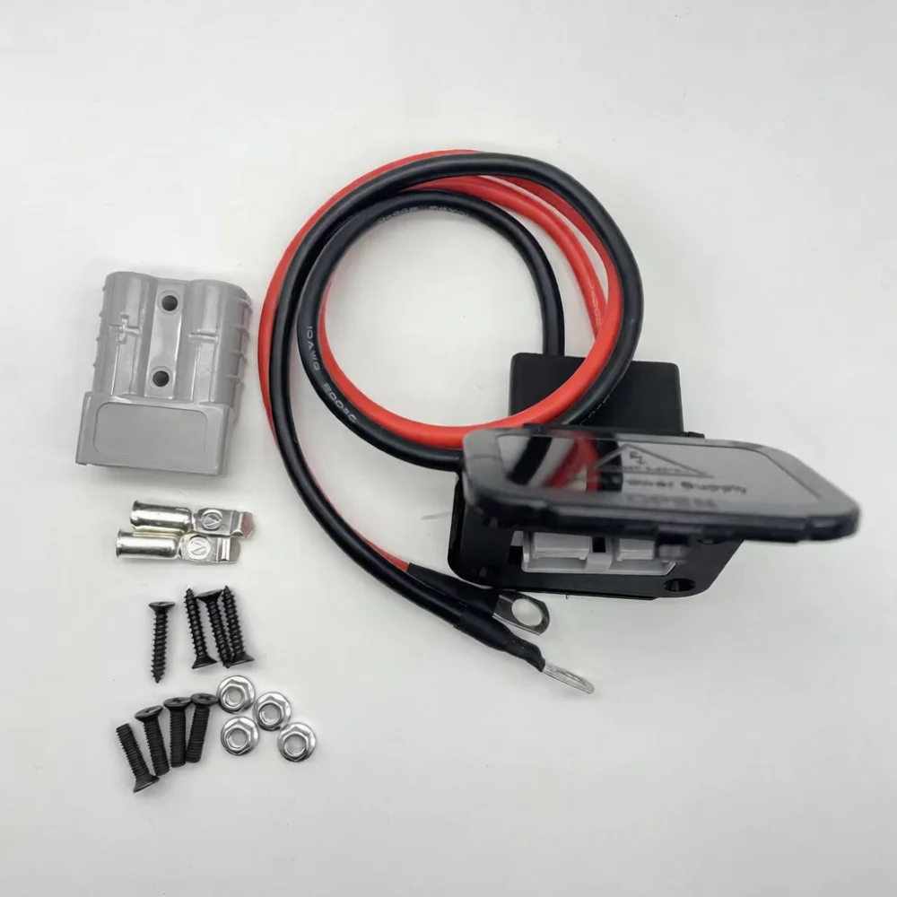 Industrial Grade Anderson Plug Extension Cord With Dust Cover Electrical Connector Base Quick Connect Power Wire Lead