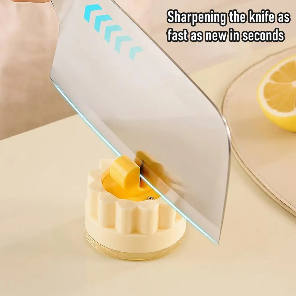 Afilador de Cuchillos con Base de Succión, Estilo Lindo, Herramienta de Afilado de Bolsillo para Cuchillos de Cocina, Hachas y Cuchillos para Frutas